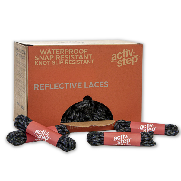 Activ-Step® Recycled 160cm High Visibility Black Boot Laces