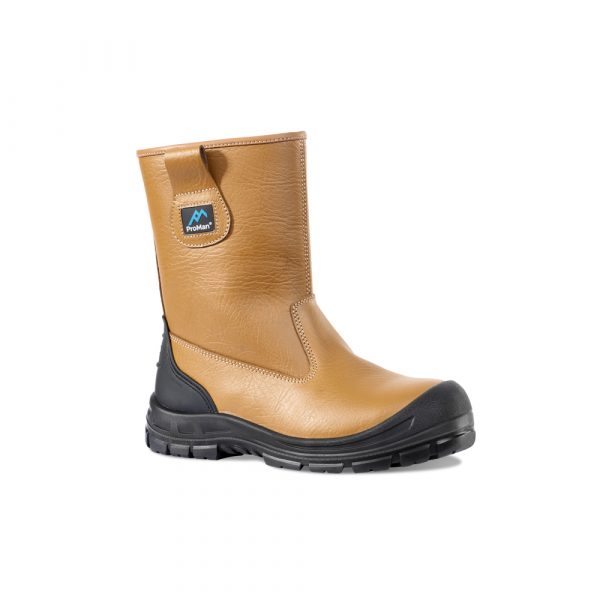 Men's Work Boots - Steel Toe & Rubber Shield Wellington Work Boots