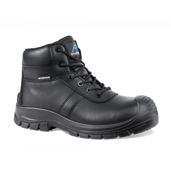 Pro Man PM102 S3 Ladies Black Leather Steel Toe Cap Chukka Safety Work Shoes PPE 