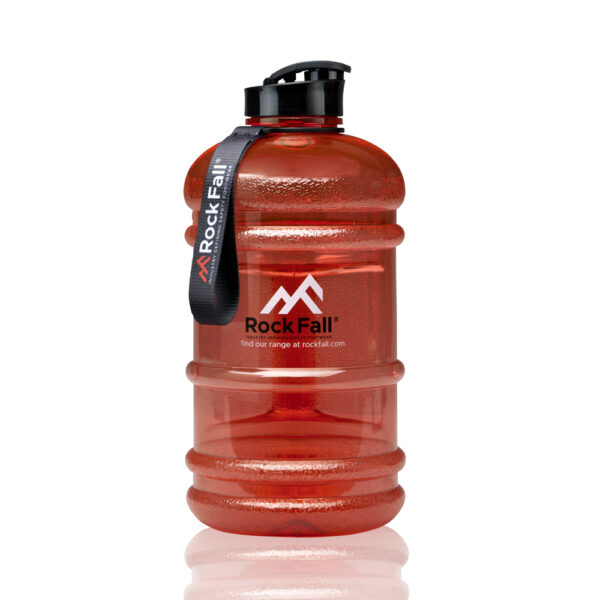 2.2L Red Translucent Gym Bottle With Black Plastic Flip Cap