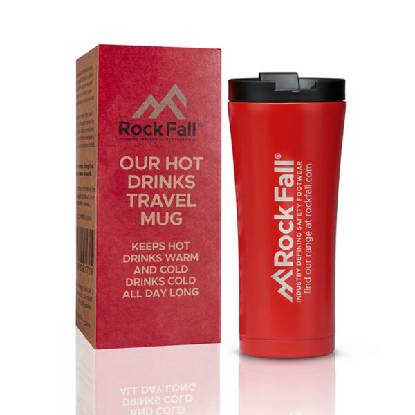 450ml Red Travel Mug With Black Screw Top Lid