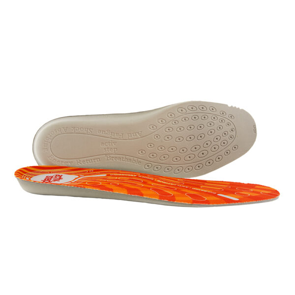 An orange activ-step comfort footbed.